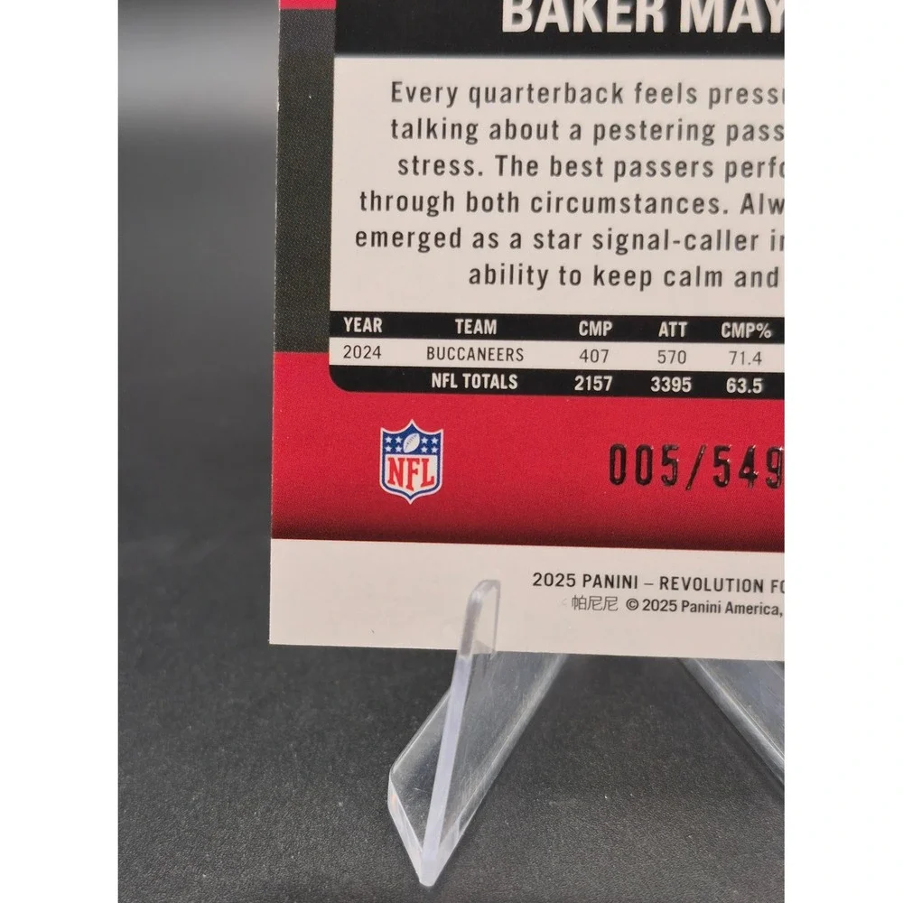 2025 Panini Revolution Baker Mayfield #87 Purple Storm /549 Buccaneers